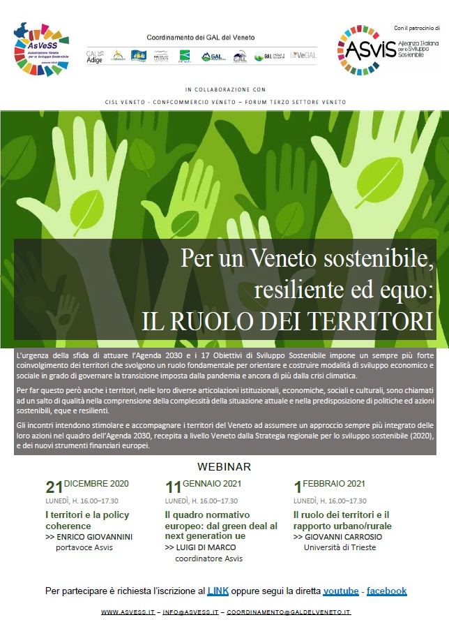 Per un Veneto sostenibile, resiliente ed equo: il ruolo dei Territori